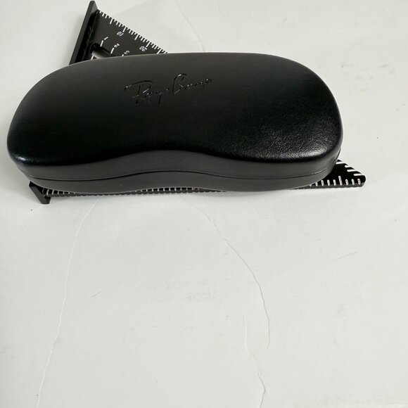 Ray Ban Black Leather Glasses Case Sunglasses Luxury Eyewear Protection Storage - Picture 10 of 11